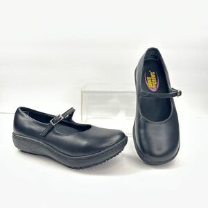 Shoes For Crews Shoes Womens 5 Black Leather Mary Jane Slip Resistant Work Flats